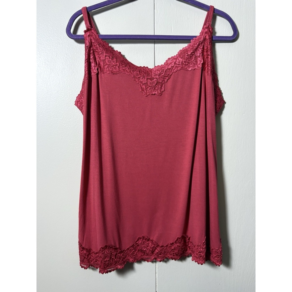 Lane Bryant The Lace Cami Tank 22/24 Grapefruit Y2K Grunge Romance Whimsical - Picture 1 of 3
